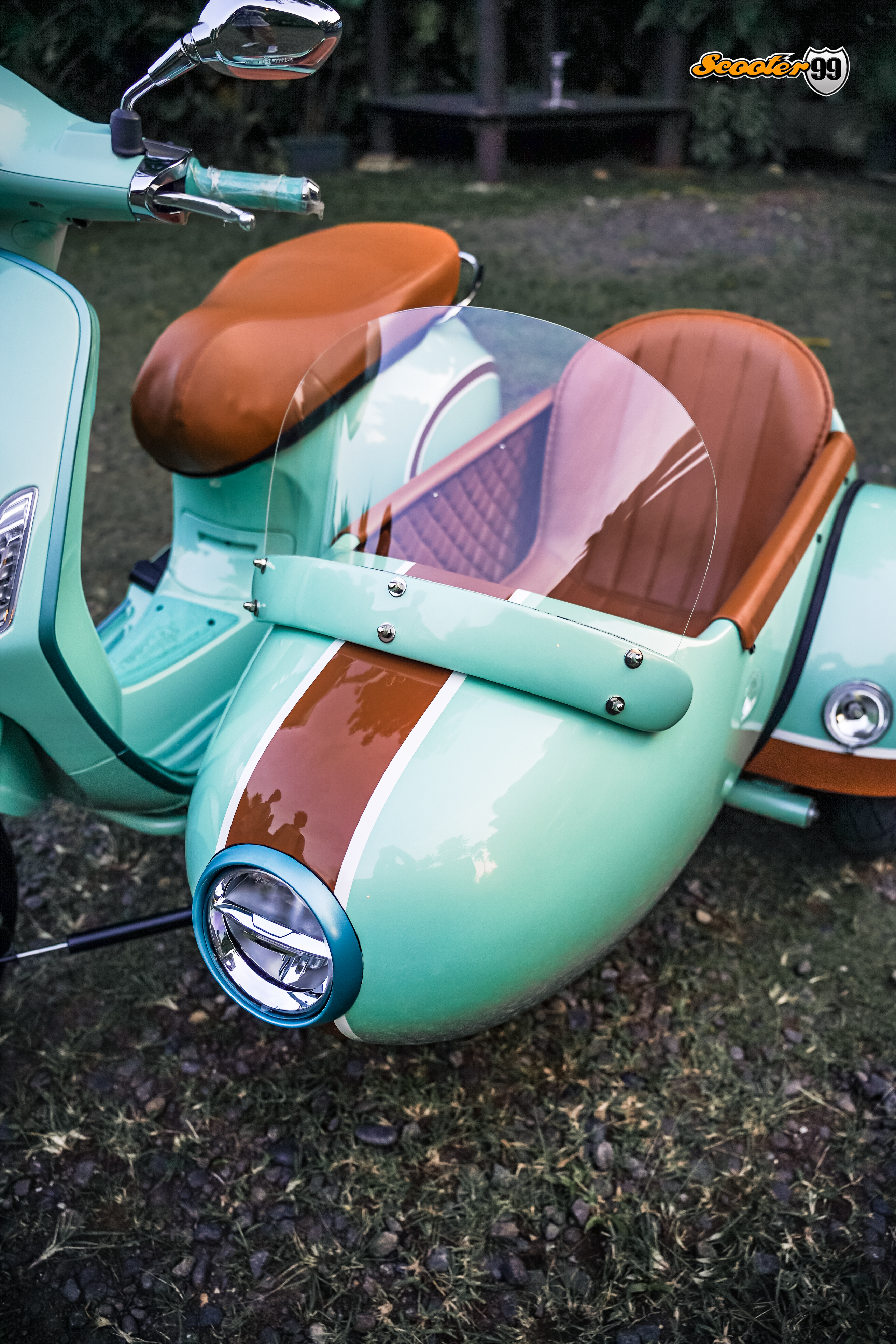 Sidecar Kit for Vespa GTS – LED headlamp close‑up